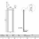 Dizajnoni Radiatorin Vertikal të Banjës në Çelik me Pasqyrë 587 W - Picchio Viadurini