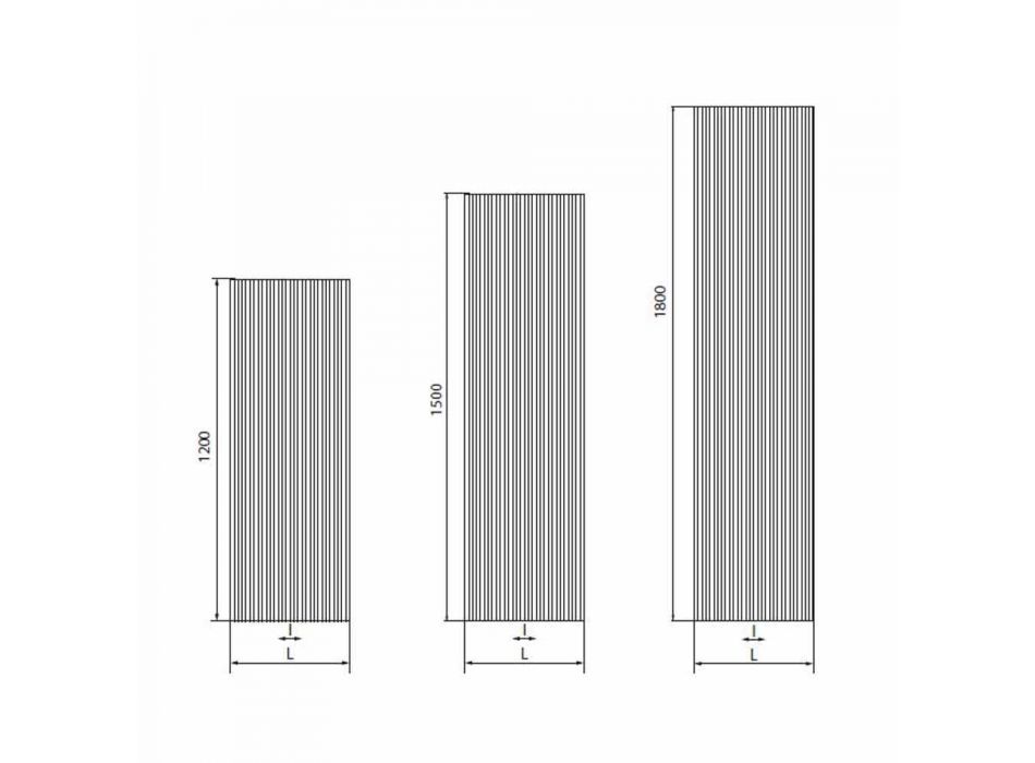 Dizajn vertikal Radiator hidraulik i murit në çelik 900 W - 1000 Linja Viadurini