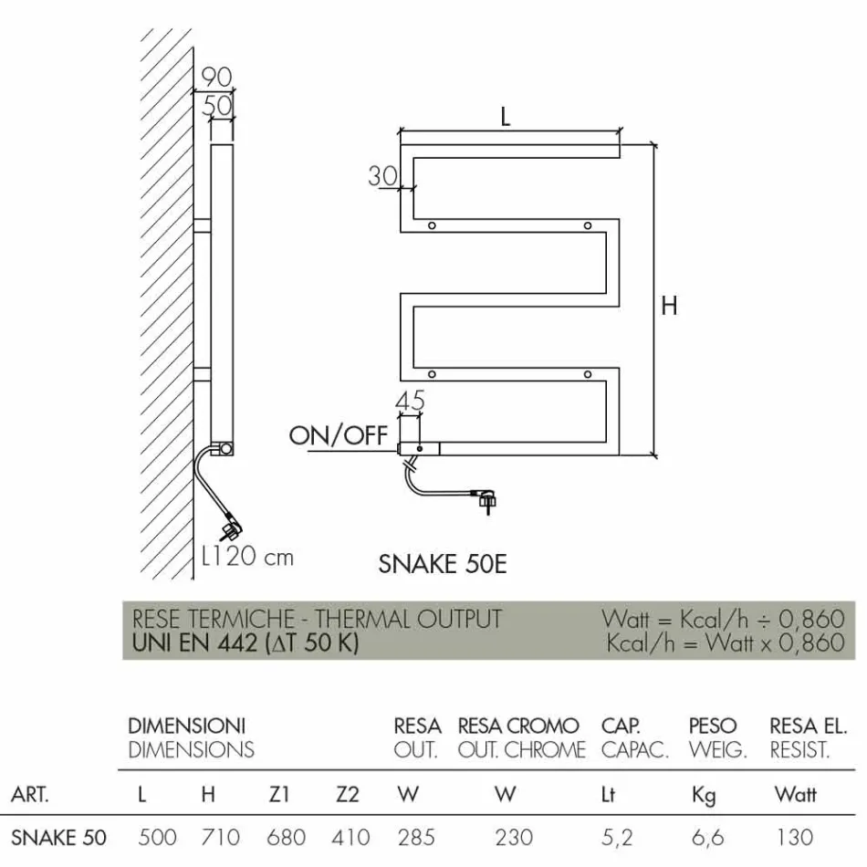 Radiator elektrik Chrome Snake nga Scirocco H, dizajn modern Viadurini