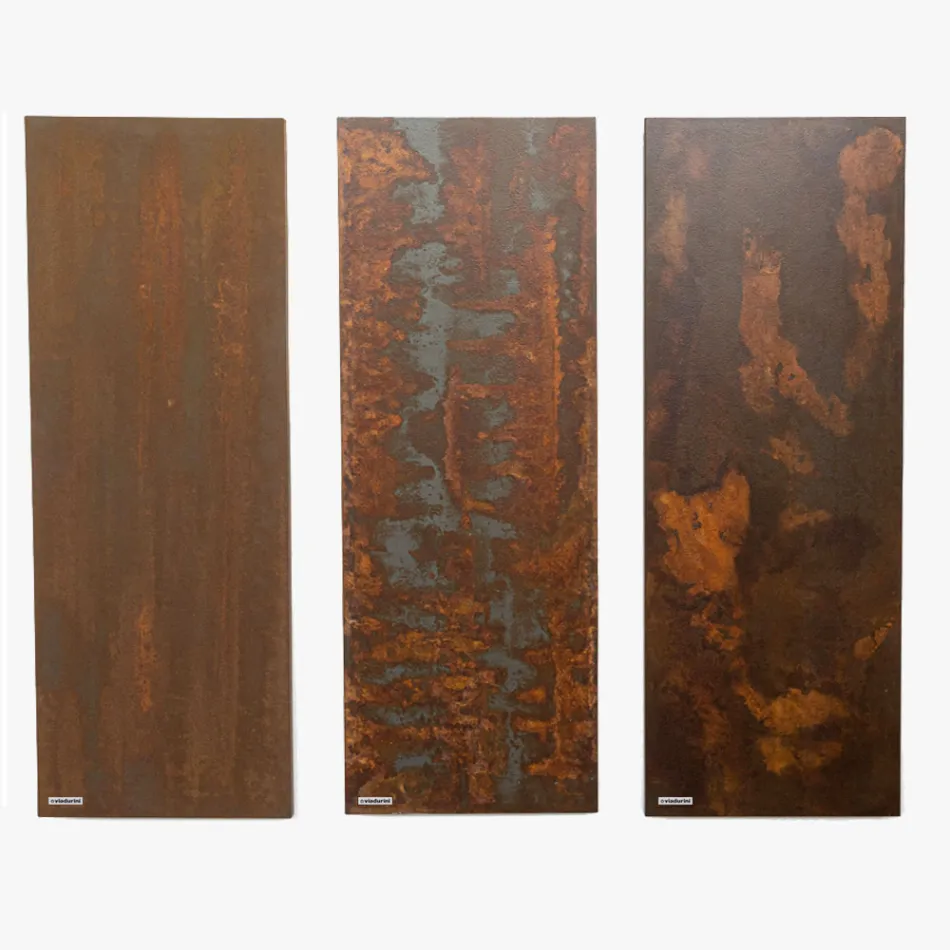 Radiator elektrik në pluhur mermeri italian me efekt Corten - Lines Viadurini