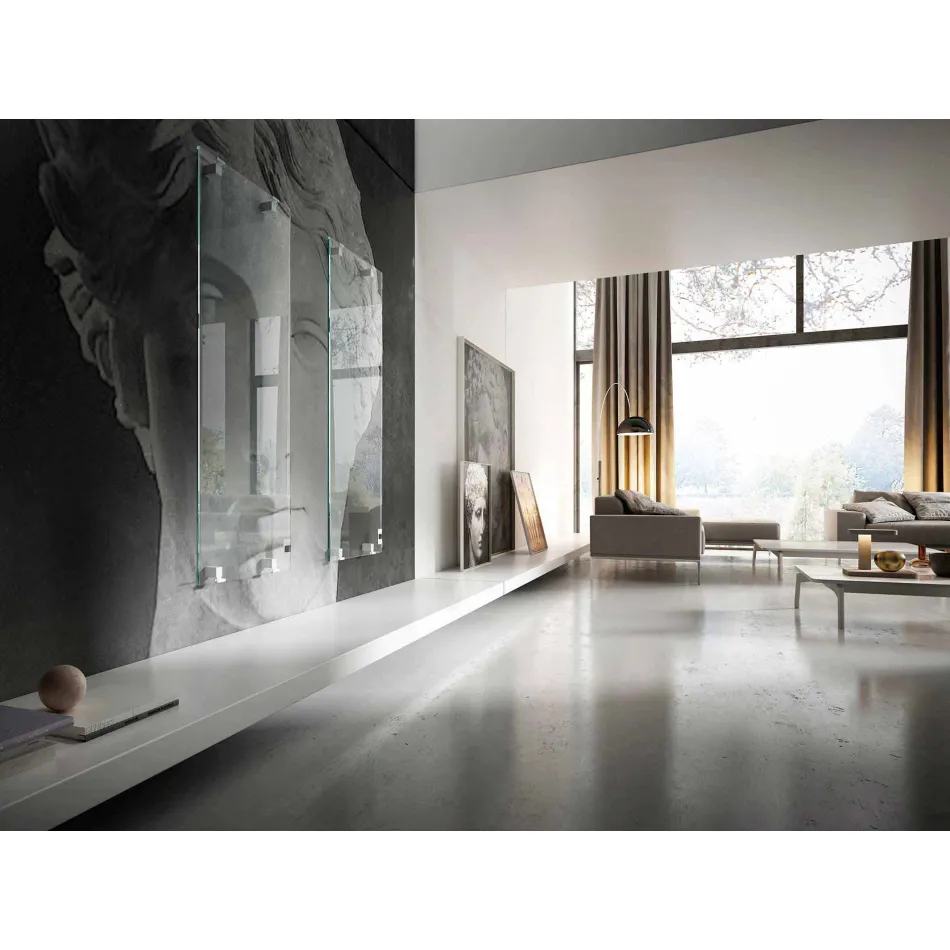 Radiator me dizajn elektrik në xham transparent Star i prodhuar në Itali Viadurini