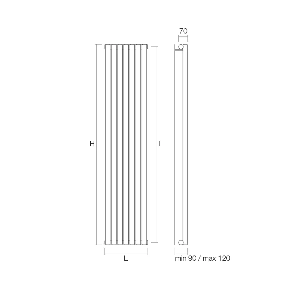 Radiator hidraulik me kolektor horizontal ne çelik karbon - qershi Viadurini