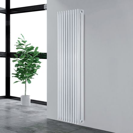 Radiator Hidraulik Traffic White me Elemente Çeliku të Sheshtë - Plum Viadurini