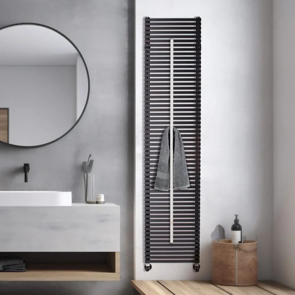 Radiator i përzier Lux me shinë çeliku për peshqir, i prodhuar në Itali Viadurini
