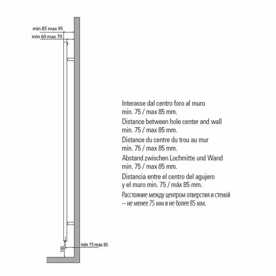 Projektimi Sheshi i Banjës së Ngrohëses së Radiatorit në Çelik 412 W - Kullë Viadurini