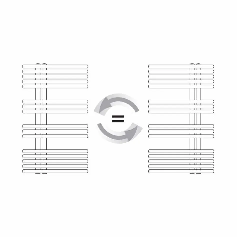 Ngrohësi i peshqirëve të kromit të radiatorit në projektin hidraulik të çelikut 483 W - Pavone Viadurini
