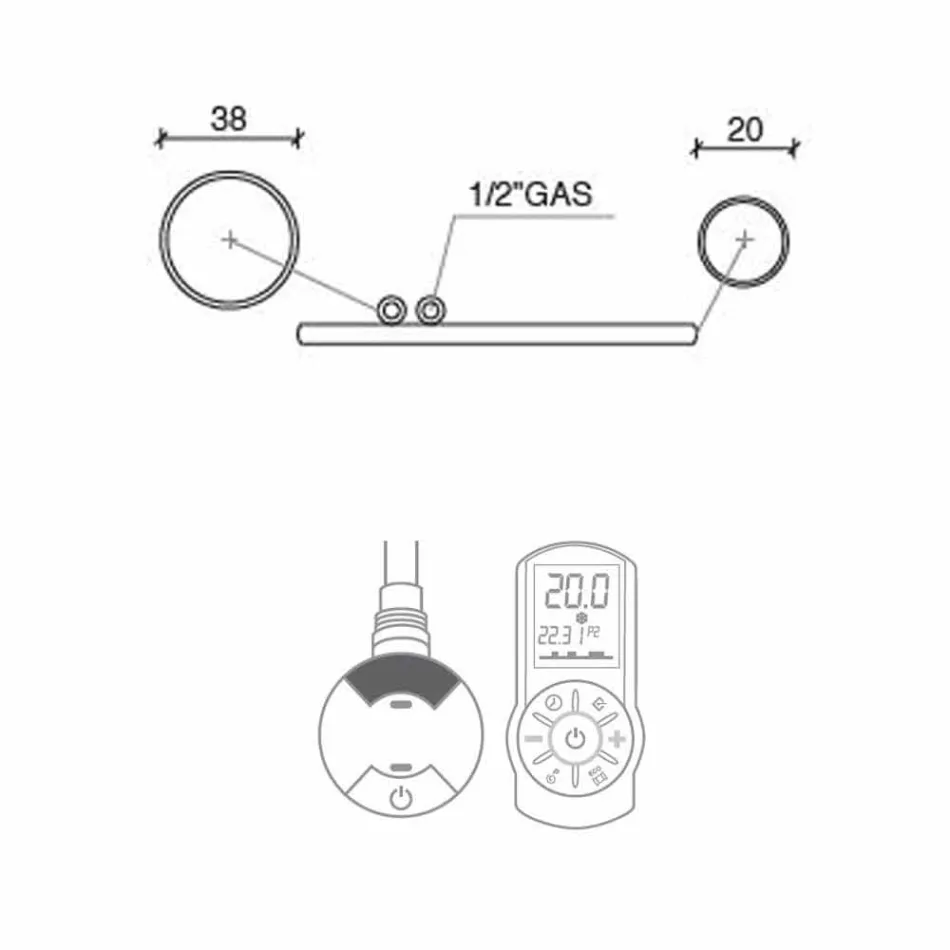 Peshqir elektrik i nxehtë për peshqir në model çeliku të kromuar 700 W - Pallua Viadurini