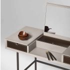 Tavolinë salcë në dru fibre me ndarje të hapur dhe pasqyrë prodhuar në Itali - Caronte Viadurini