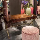 Tavolinë moderne e veshjes me majën e çeljes në dru me lesh prej leshi të lulëzuar Ada 3 Viadurini