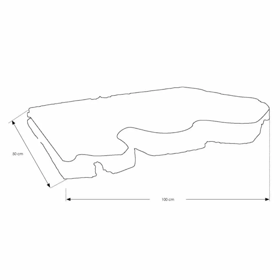 Pjesa e sipërme e banjës së pezulluar në dru të fortë tik, copë unike - e përsosur Viadurini