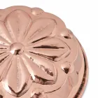 Tava e ëmbëlsirave të bakrit të konservuar me dorë të rrumbullakët me dekor lulesh 28 cm - Gianmattia Viadurini