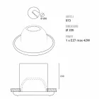 Toscot Battersea far i madh i brendshëm Ø22,5 cm i bërë në Toskan Viadurini