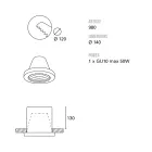 Prozhektori i zhytur Toscot Carso Ø14 cm në terrakote, i prodhuar në Toskanë Viadurini