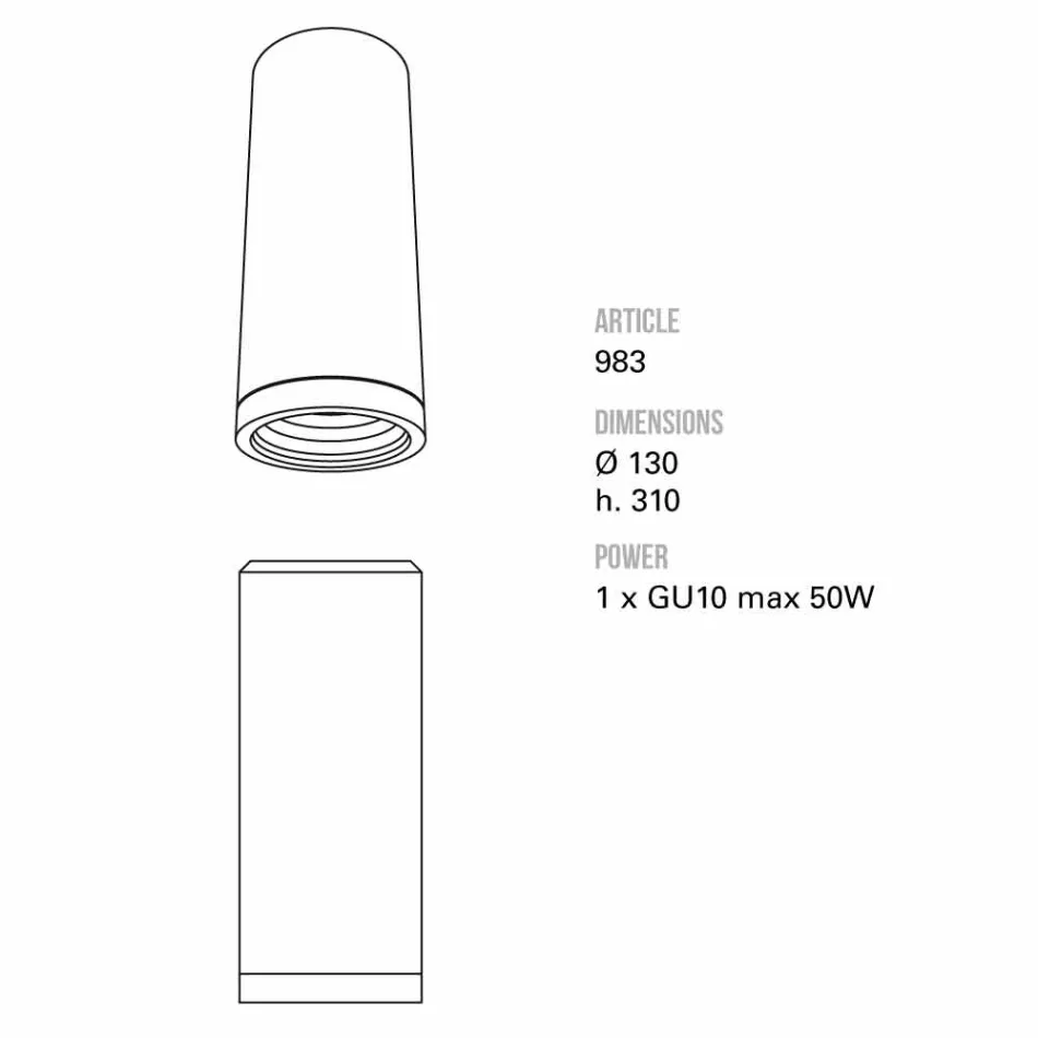 Llambë tavani Toscot Carso e madhe Ø13 x H 31cm e bërë në Toscana Viadurini