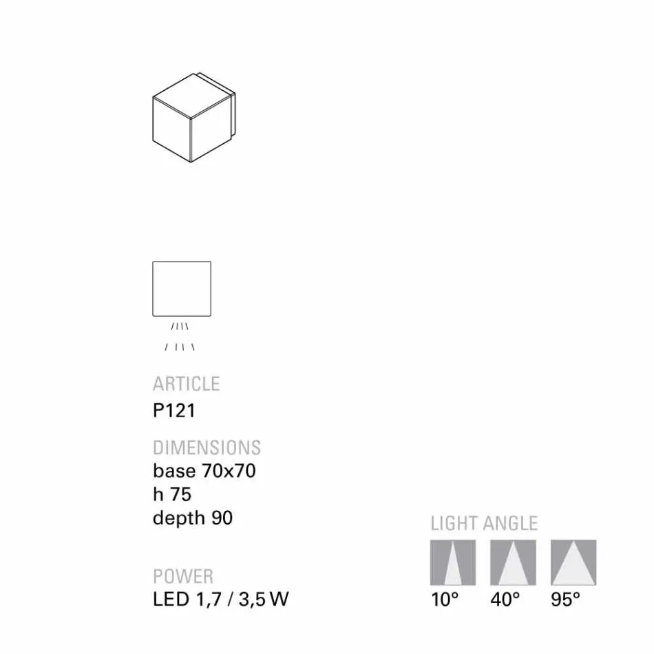 Toscot Smith terrakota e bërë me dorë me dritë LED aplikim të lehta LED Viadurini