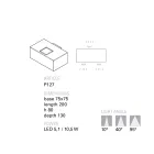 Dritë muri prej terrakote LED Toscot Smith, e prodhuar në Toscana Viadurini