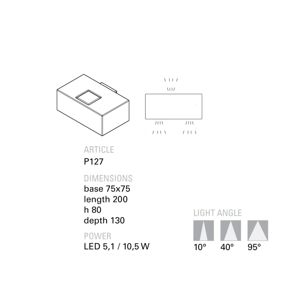 Dritë muri prej terrakote LED Toscot Smith, e prodhuar në Toscana Viadurini