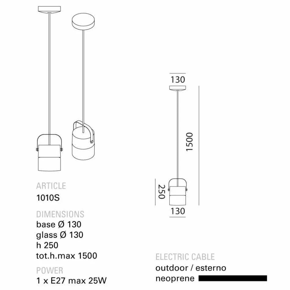 Llambë varëse xhami në lulëzim Toscot bërë në Toscana Viadurini