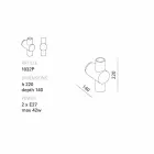 Toscot Trafik llambë muri me bazë metalike të prodhuar në Toscana Viadurini