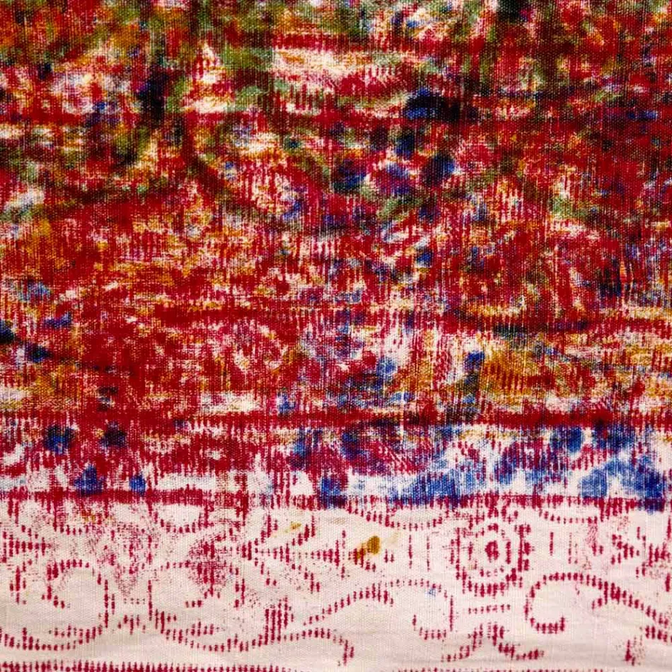 Shtypur një pëlhurë pambuku të punuar me dorë Një copë - markave Viadurini