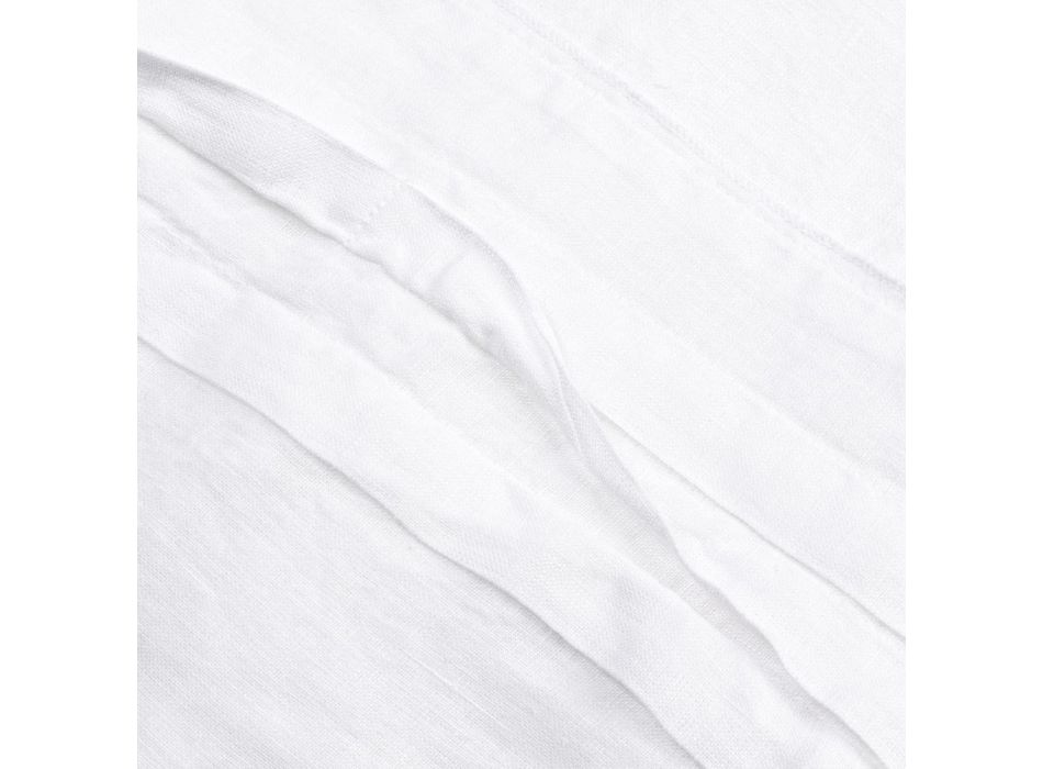 Mbulesa tavoline prej liri e bardhe me bordurë luksoze italiane - Tippel Viadurini