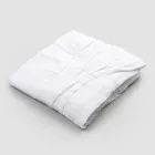 Mbulesa tavoline prej liri e bardhe me bordurë luksoze italiane - Tippel Viadurini