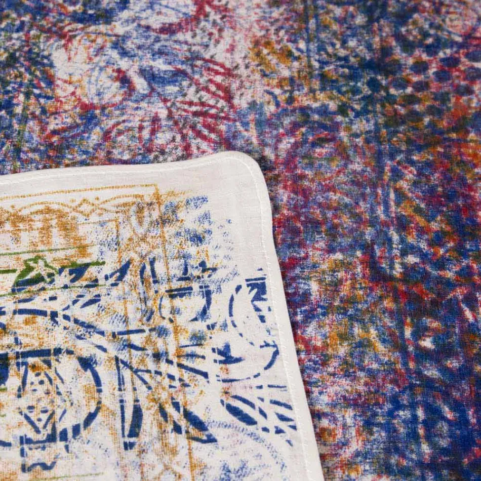 Mbulesa tavoline e Artit Italian me Pambuk Shtypur Një Copë - Markat Viadurini