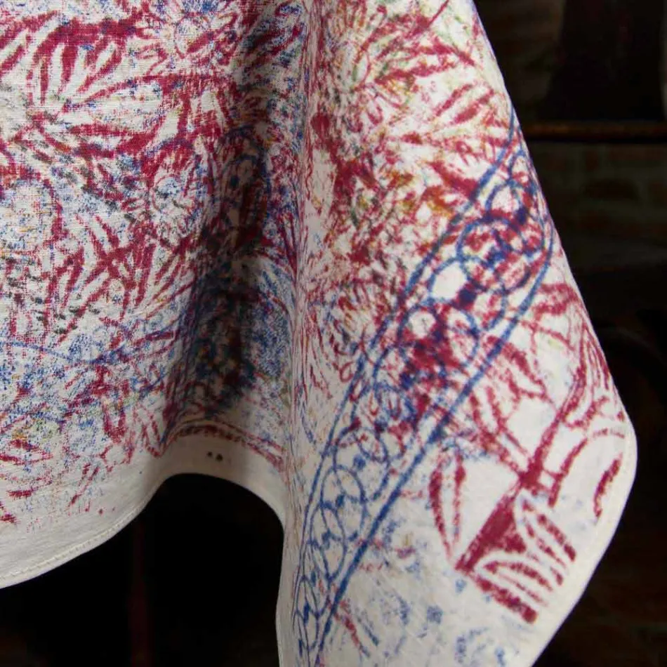 Mbulesa tavoline e Artit Italian me Pambuk Shtypur Një Copë - Markat Viadurini