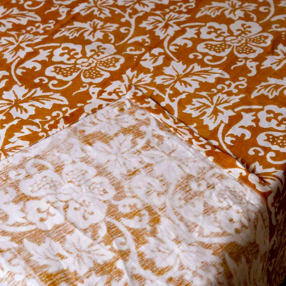 Mbulesë tavoline prej 100% italiane të punuar me dorë me një printim dore me një copë - marka Viadurini