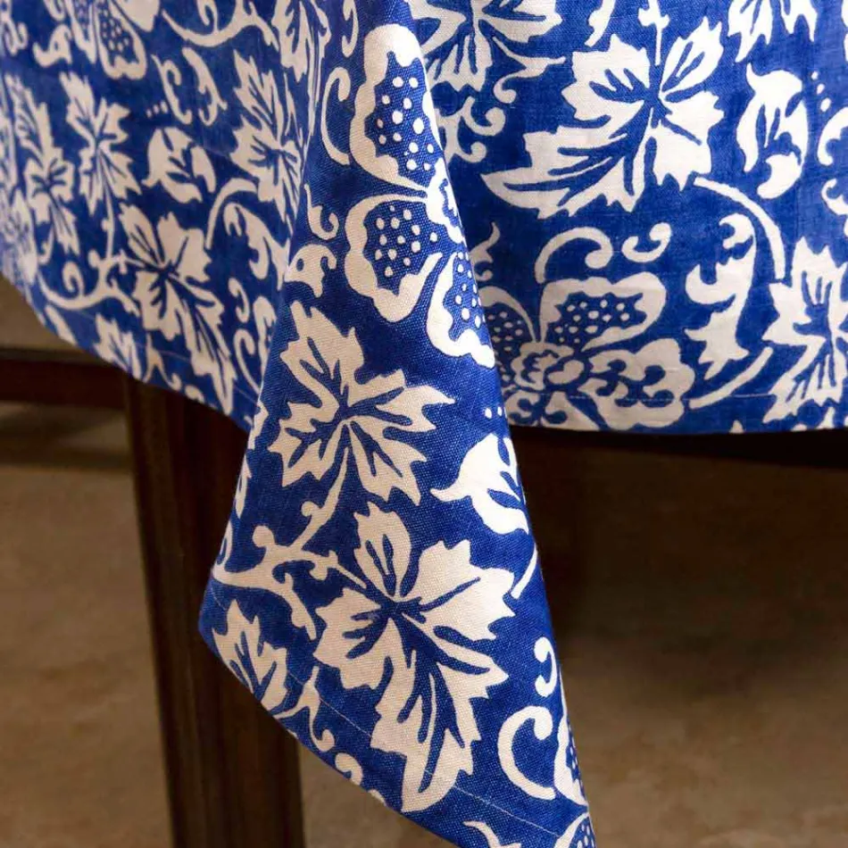 Mbulesë tavoline prej 100% italiane të punuar me dorë me një printim dore me një copë - marka Viadurini