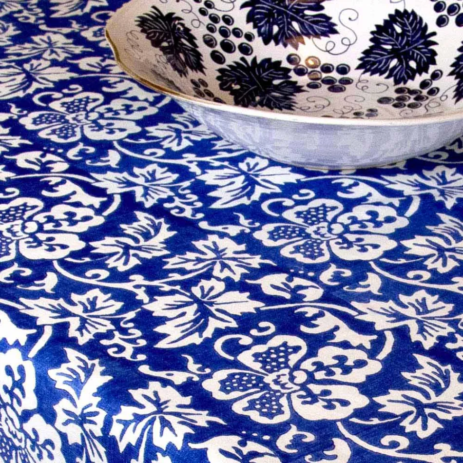 Mbulesë tavoline prej 100% italiane të punuar me dorë me një printim dore me një copë - marka Viadurini