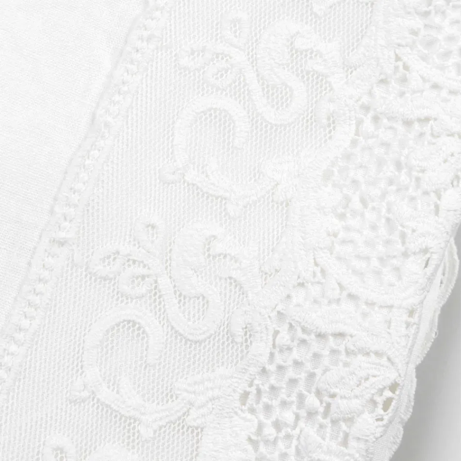 Mbulesa tavoline drejtkëndëshe e bardhë luksoze me kornizë ose dantella - Davinci Viadurini