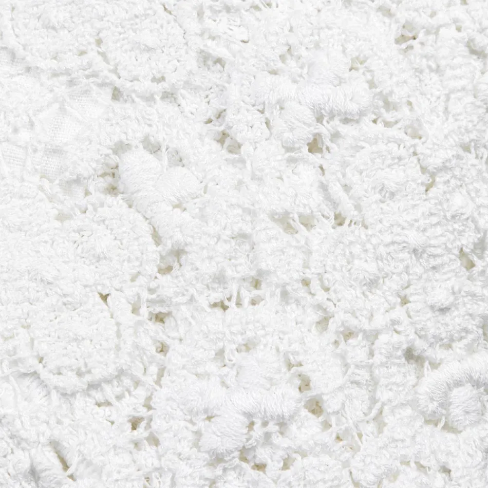 Mbulesa tavoline drejtkëndëshe me liri dhe dantella pambuku me dizajn luksoz italian - Olimpia Viadurini