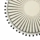 Shtylla e mëngjesit e rrumbullakët në jute me pompa të zeza 12 copë - Casside Viadurini