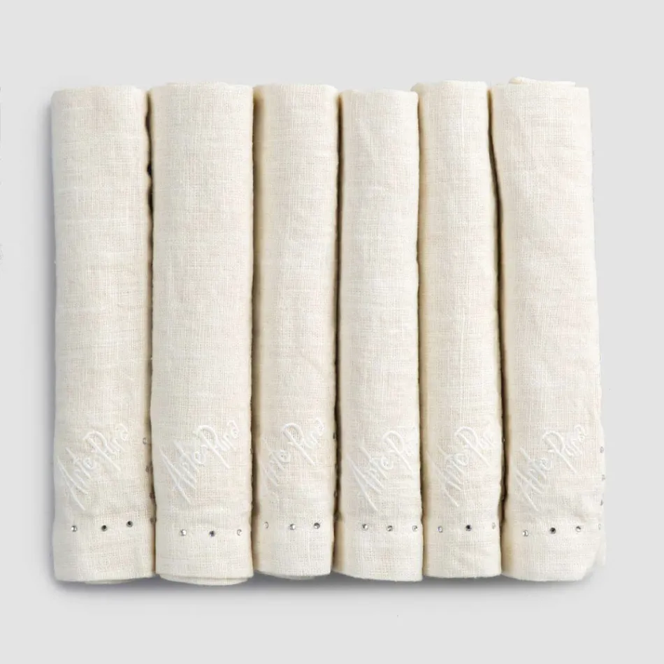 Peceta prej liri me kristale të zeza ose gjalpi, 6 copë luksoze italiane - Prezio Viadurini