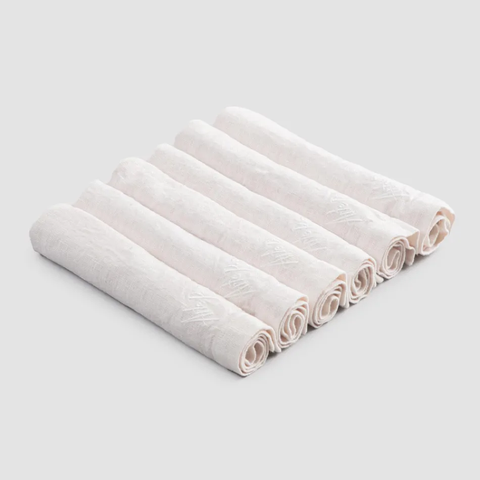 Peceta të rënda prej liri me buzë të palosur, ngjyra të ndryshme, 6 copë - Onestini Viadurini