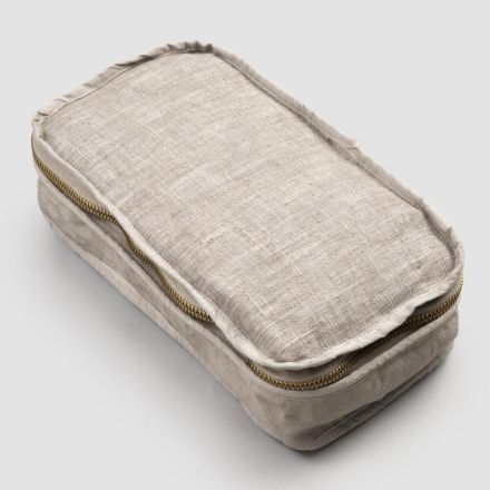 Çanta grimi për femra me lino dhe shkumës pambuku ose retro me zinxhir - Rippel Viadurini