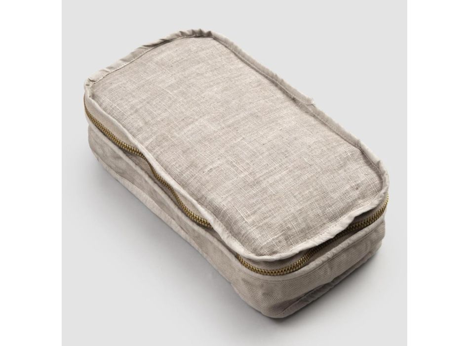 Çanta grimi për femra me lino dhe shkumës pambuku ose retro me zinxhir - Rippel Viadurini