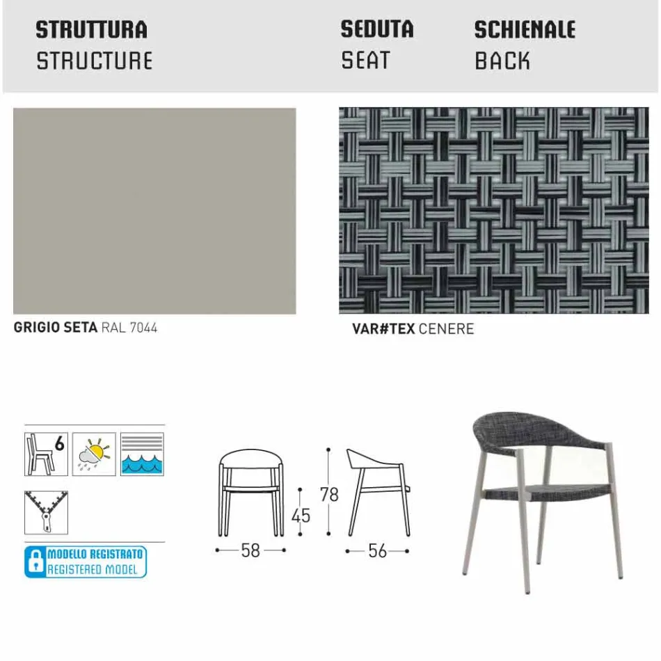 Kolltuk i projektimit kopsht bashkëkohor Varaschin Clever, 6 copë Viadurini