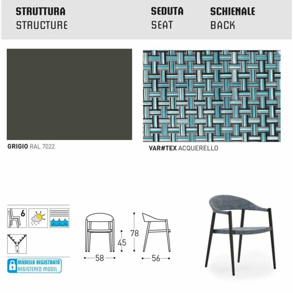 Kolltuk i projektimit kopsht bashkëkohor Varaschin Clever, 6 copë Viadurini