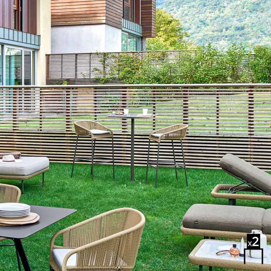 Stool bashkëkohor i kopshtit Varaschin Cricket, 2 copë Viadurini