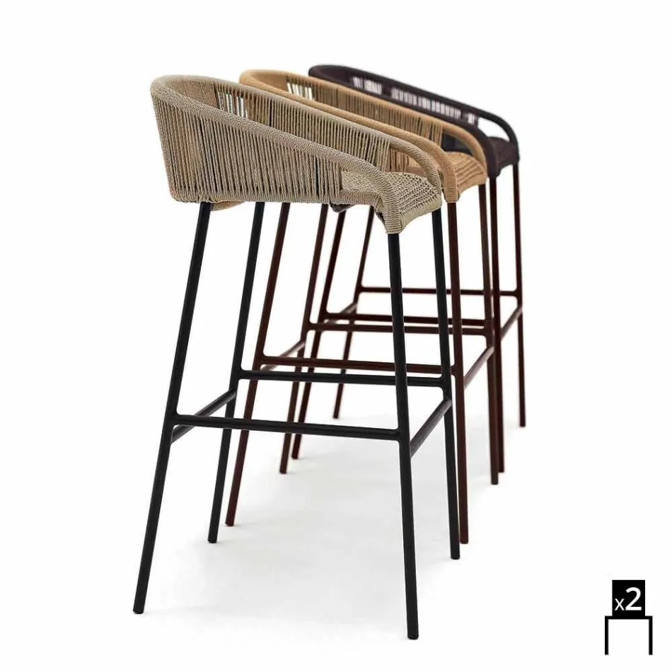 Stool kopshti moderne alumini Varaschin Cricket, 2 copë Viadurini