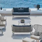 Varaschin Emma divan kopsht i veshur me susta moderne me dy vende Viadurini