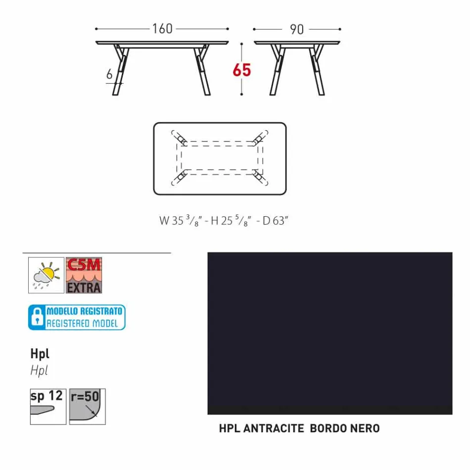 Tabela e kopshtit Varaschin Link me këmbë druri tik, H 65 cm Viadurini