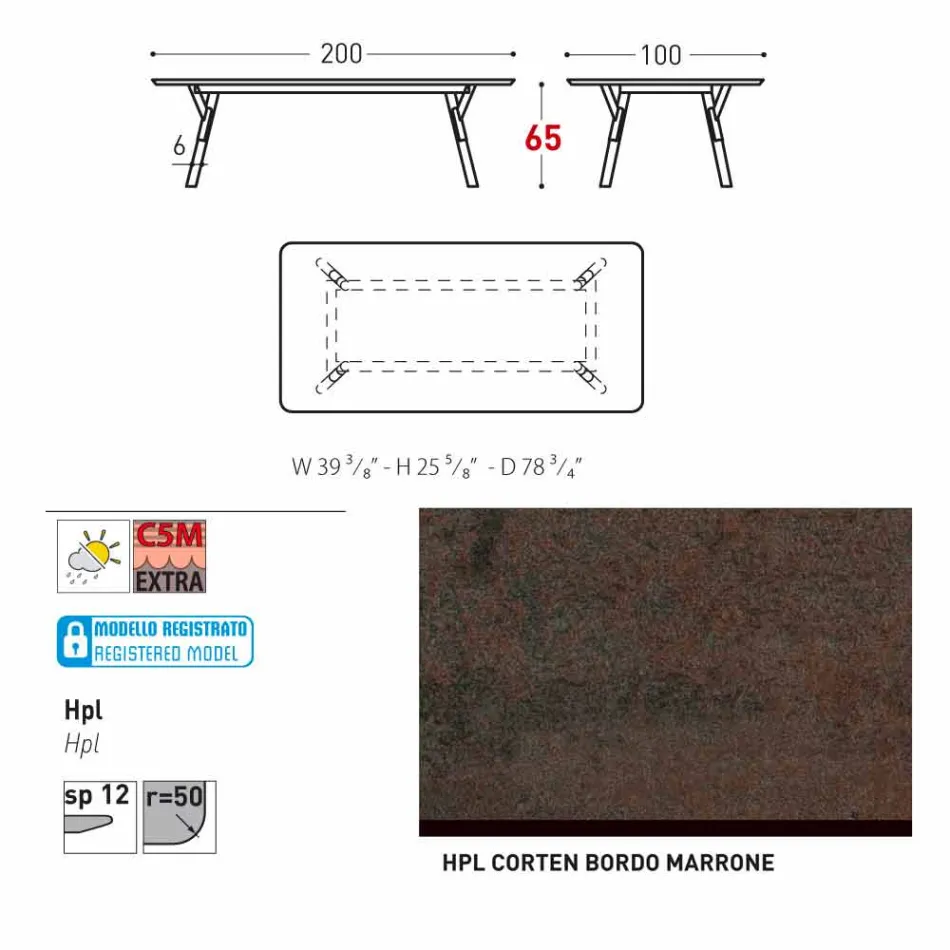 Tabela e kopshtit Varaschin Link me këmbë druri tik, H 65 cm Viadurini