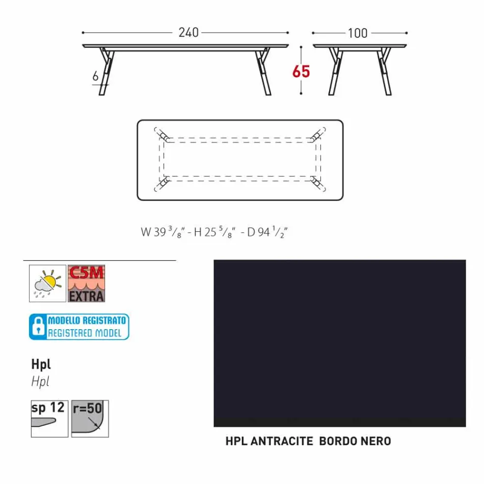 Tabela e kopshtit Varaschin Link me këmbë druri tik, H 65 cm Viadurini