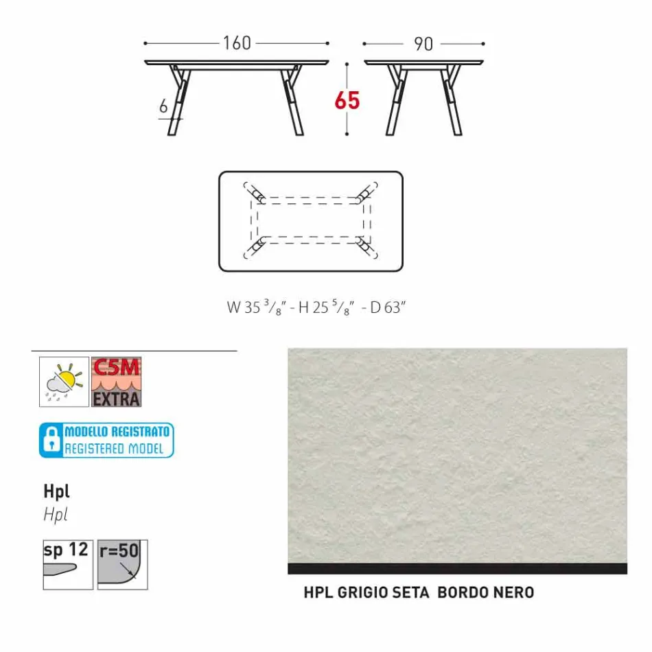 Tabela e kopshtit Varaschin Link me këmbë dru tik, H 75 cm Viadurini