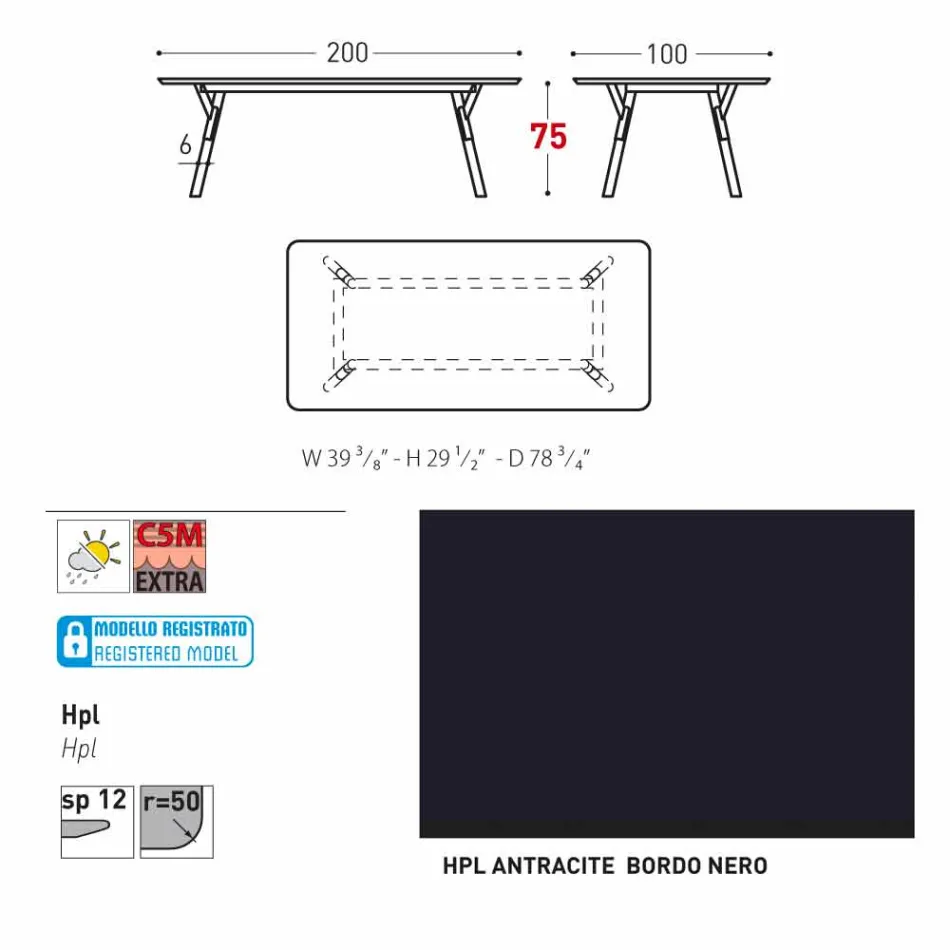 Tabela e kopshtit Varaschin Link me këmbë dru tik, H 75 cm Viadurini