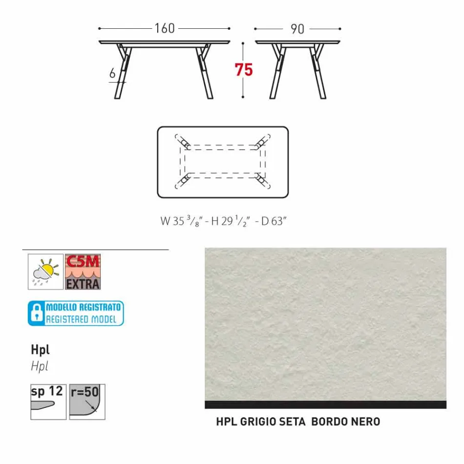 Kopsht Varaschin Link ose tryezë shtëpie ngrënie H 75 cm Viadurini