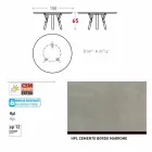 Tabela e rrumbullakët në natyrë Varaschin Link me këmbë dru tik, H 65cm Viadurini